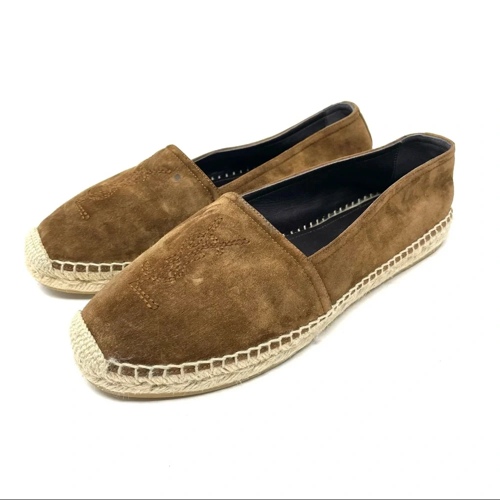 SAINT LAURENT brown suede espadrilles, 38.5 - Picture 1 of 13